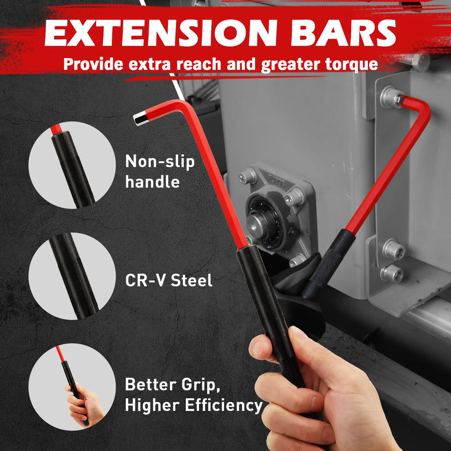 30-Piece Long-Arm Ball-End Hex and Torx Key Set