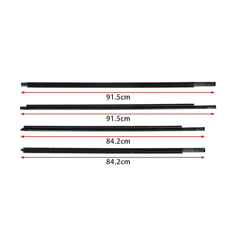 55372139AH 4-Piece Door Outer Belt Weatherstrip for Dodge Ram 1500 2500 3500 4500 5500 2009-2021