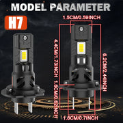 2-Piece H7 LED Headlight Bulb – 6000K, CANBUS, Compact