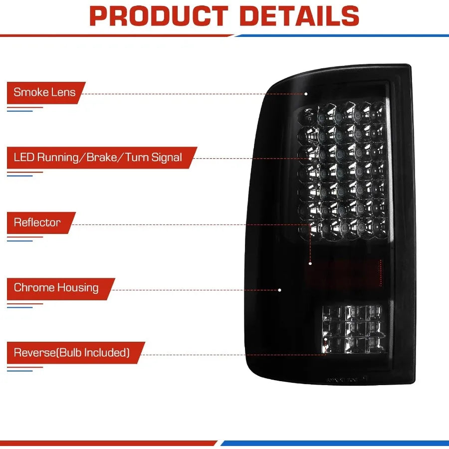 LED Tail Lights and Third Brake Light for Select 2009–2019 Ram Trucks