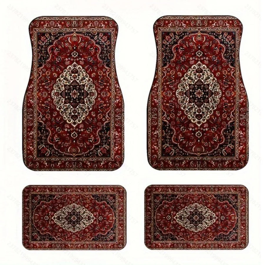 Bohemian-Style Universal Car Floor Mats – 4-Piece Set