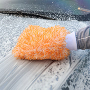 Orange Dual-Sided Microfiber & Chenille Car Wash Mitt