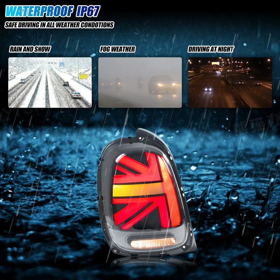 MINI Cooper F55/F56/F57 Union Jack LED Tail Light Pair – 2014–2023