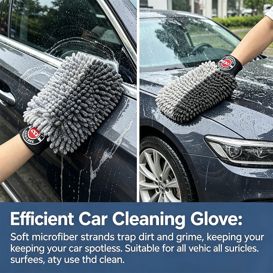 Two-Tone Plush Chenille Microfiber Car Wash Mitt