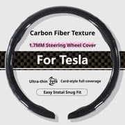 Carbon-Fiber-Texture 37-38CM Steering Wheel Cover for Tesla