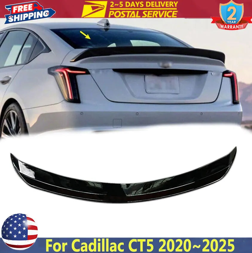 V-Style Rear Trunk Spoiler for Cadillac CT5 2020-2025