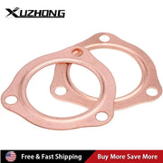 2 x 2.5" Universal Copper Header Exhaust Collector Gaskets Flanges 3-Hole 2-1/2"