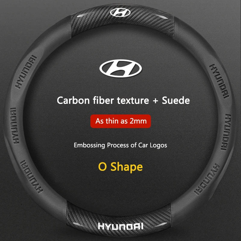 Carbon-Fiber-Leather Steering Wheel Cover – Select Hyundai Models