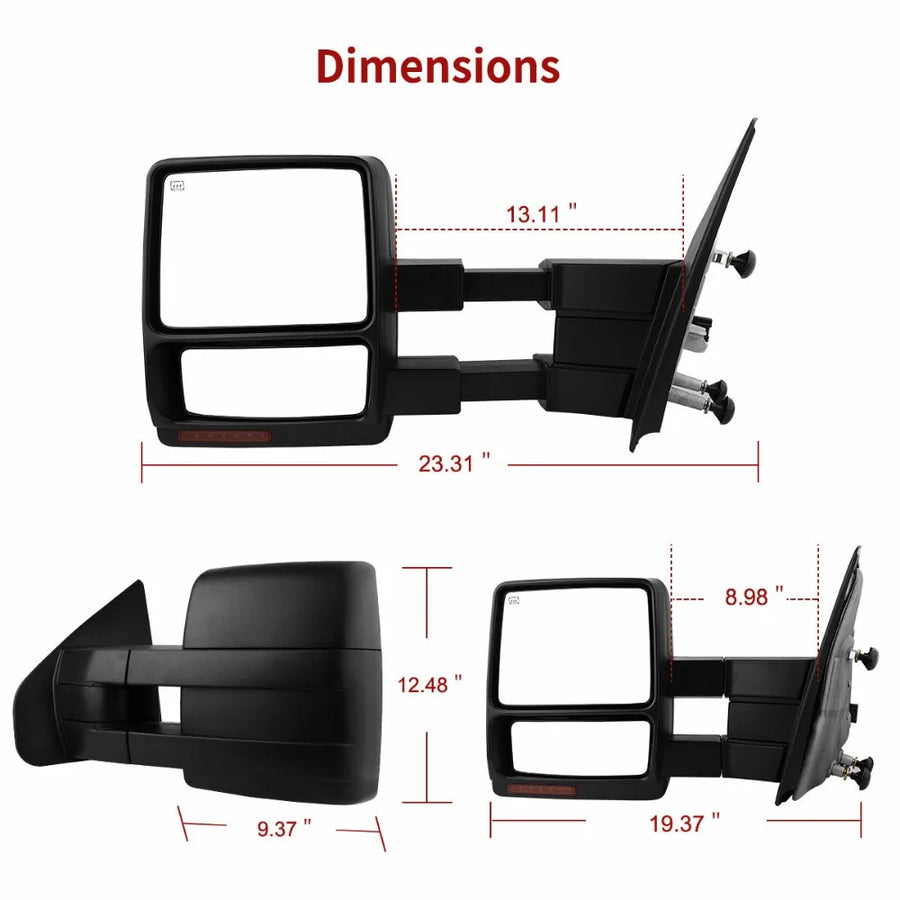 Power-Heated Tow Mirror Pair with Signals for 2007–2014 Ford F-150