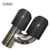 Universal H-Shaped Dual-Outlet Carbon-Fiber & Stainless Steel Exhaust Tip