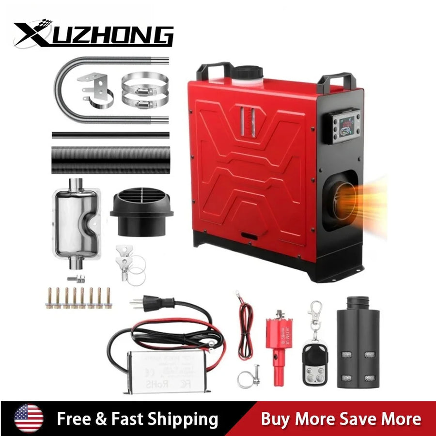 For Car RV Indoors Diesel Air Heater 8KW 12V 24V APP Bluetooth 110V AC Adapter