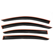 For 2008-2012 Honda Accord 4 Door Sedan Models Black Wavy Mugen Style Tinted Window Visor Rain Guard Vent