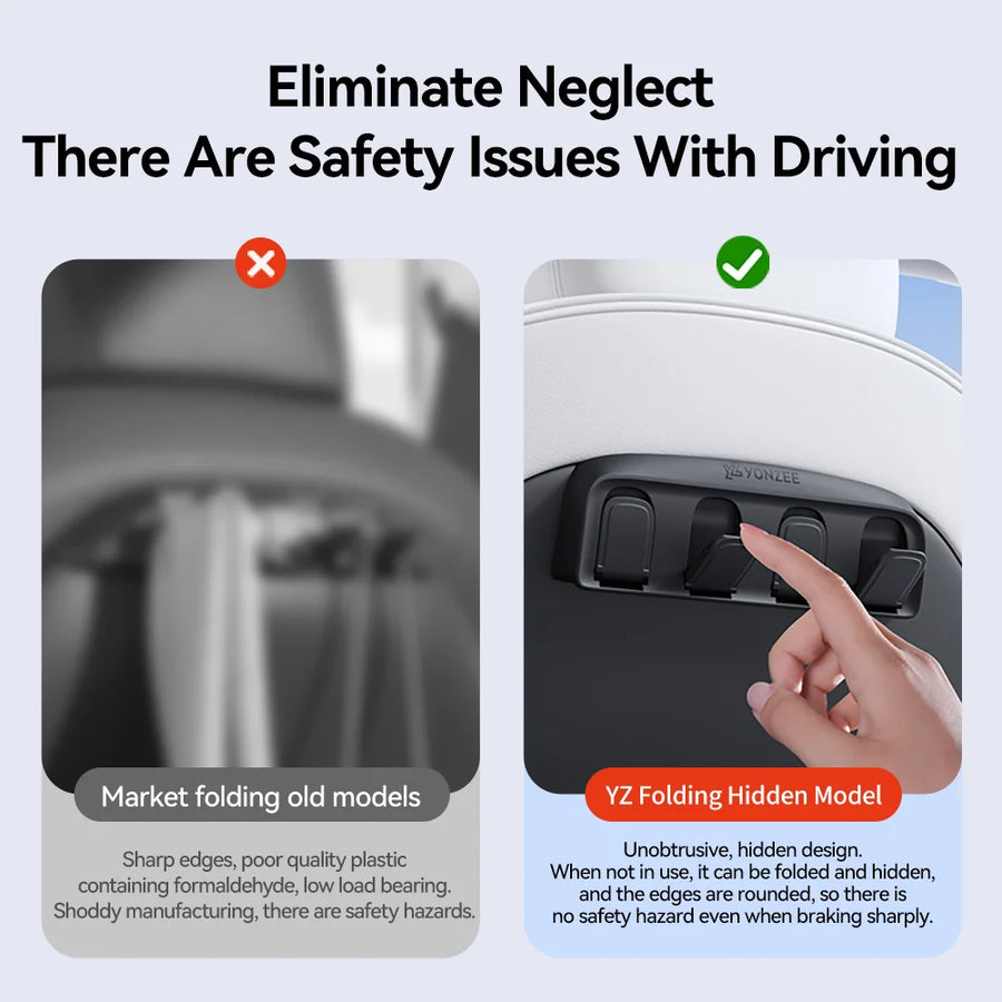 Foldable Car Seat Hook Hanger for Tesla Model 3/Y