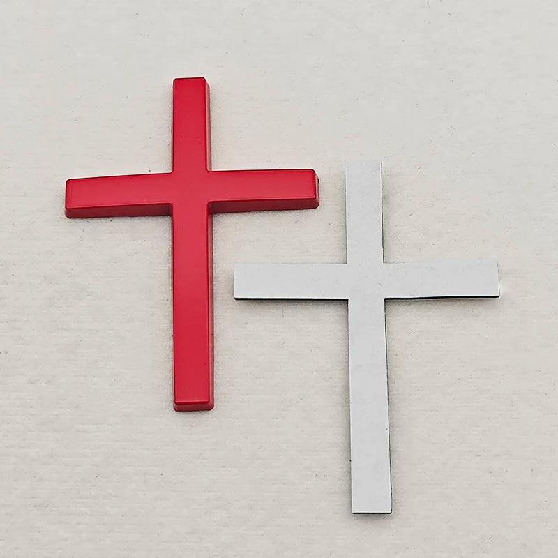 3D Metal Car Sticker Christian Cross Body Emblem Badge Decal for BMW Audi Honda Opel Ford Toyota Buick