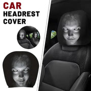2-Piece Horror Design Car Headrest Covers – Universal Halloween Seat Decor