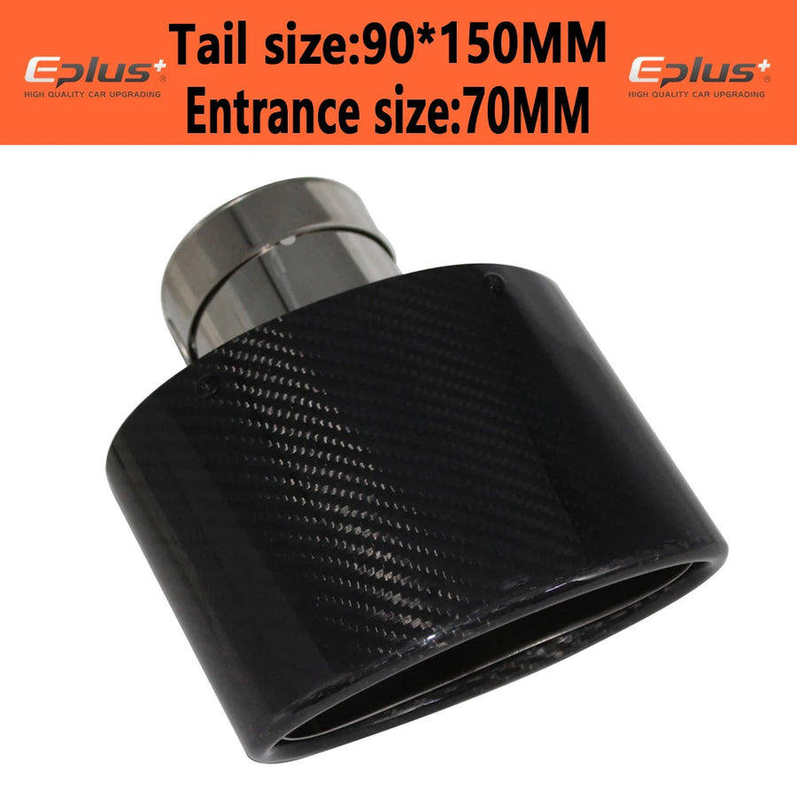Universal Angled Oval Carbon-Fiber & Stainless Steel Exhaust Tip
