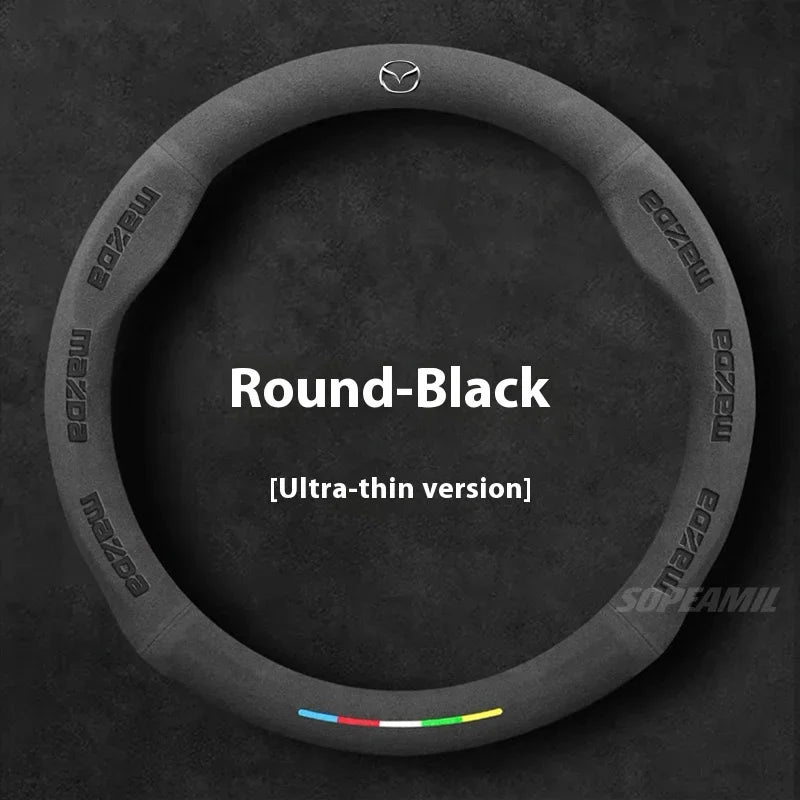 Suede Steering Wheel Cover for Mazda Vehicles