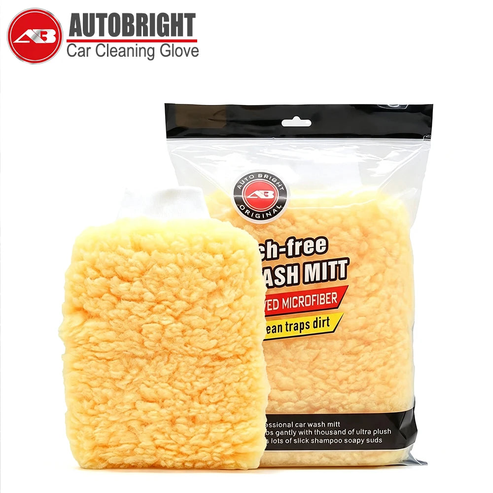 Dual-Sided Faux Wool Car Wash Mitt - 26 x 19 cm