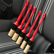 5-Piece Red Car Interior Detailing Brush Set