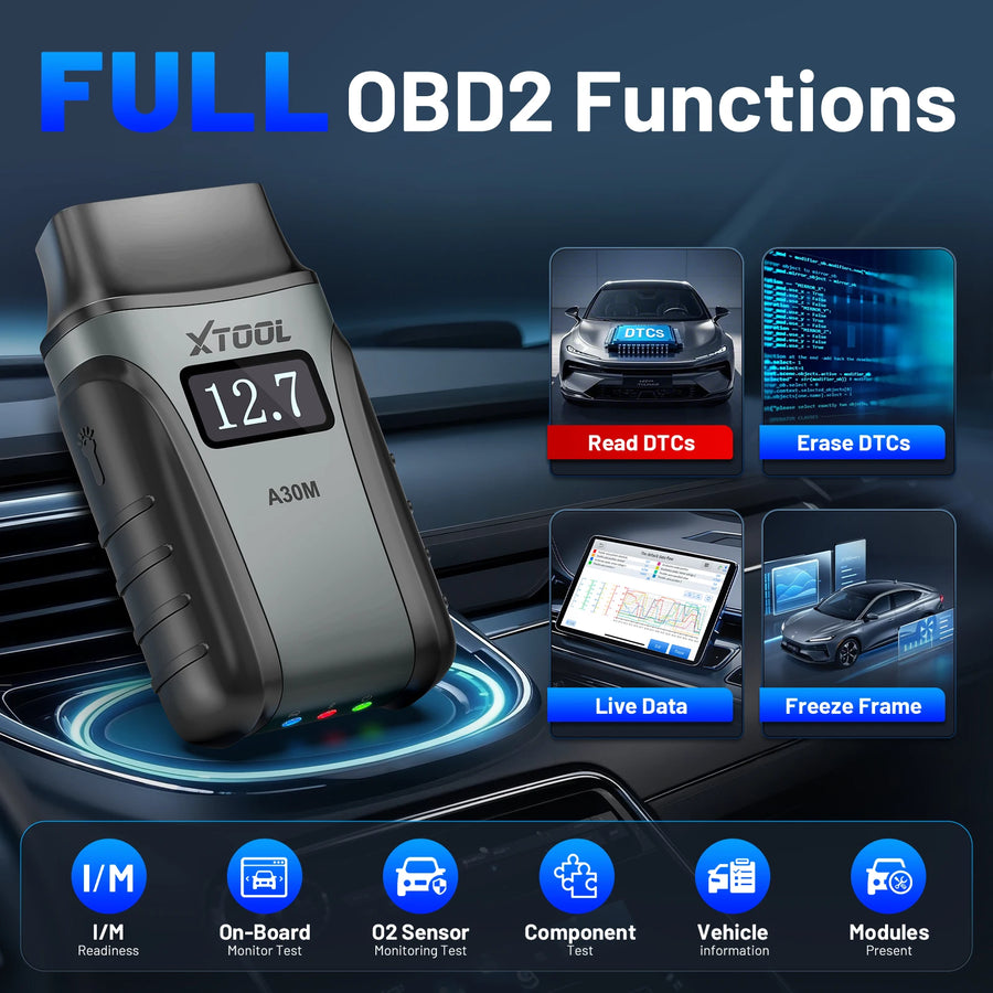 XTOOL A30M V2.0 Bidirectional OBD2 Scanner with 26 Service Functions