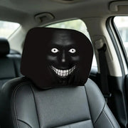 2-Piece Horror Face Car Headrest Covers – Universal Washable Interior Decor