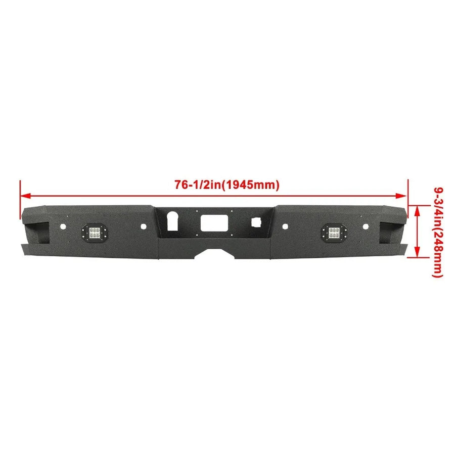 Black Steel Rear Bumper for Chevrolet Silverado/GMC Sierra HD 2015-2019