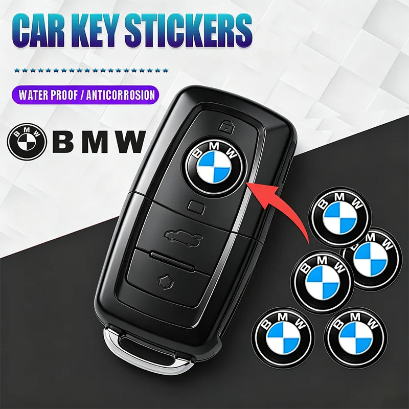 Round Car Key Emblem Badge Stickers for BMW – 2, 5 or 10 Pieces