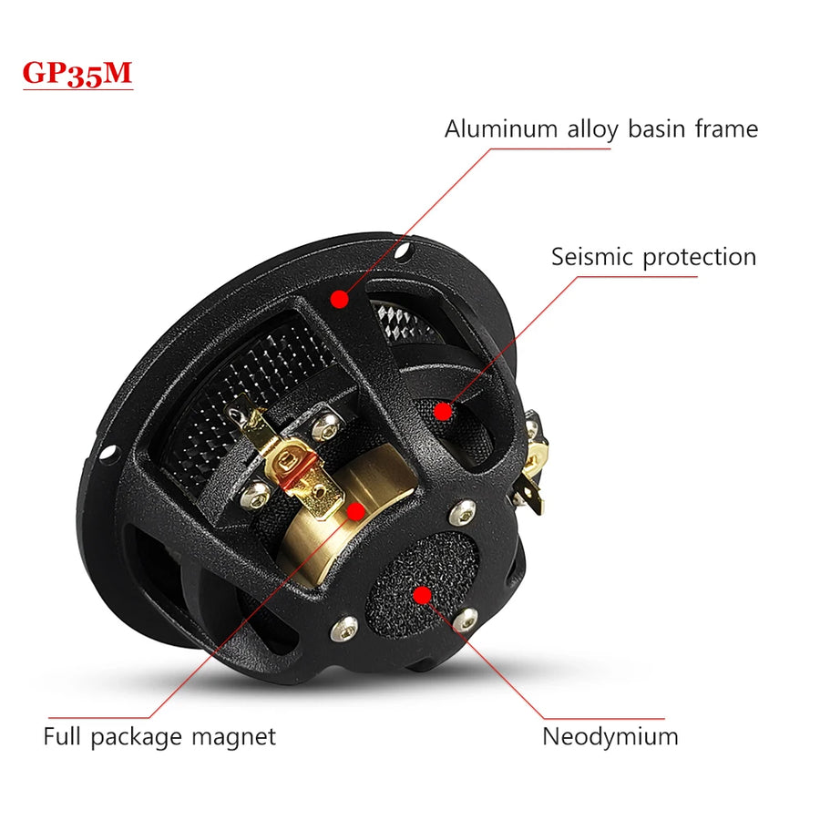 3.5-Inch Carbon-Fiber Cone Car Midrange Speaker
