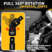 18-Piece Impact Socket Extension Bar, Adapter and Universal Joint Set