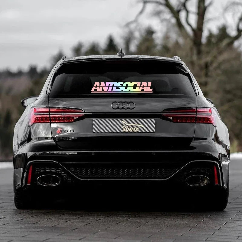 Antisocial Letter Car Window Decal – Waterproof Vinyl