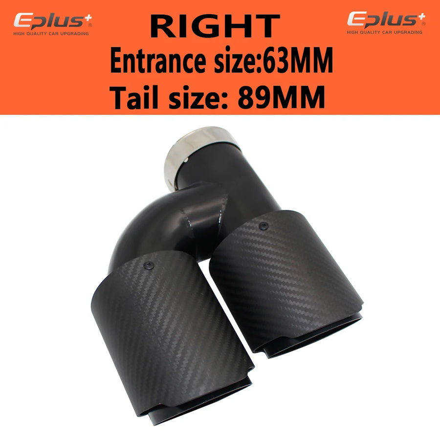 Universal H-Shaped Dual-Outlet Carbon-Fiber & Stainless Steel Exhaust Tip