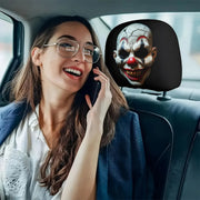 2-Piece Clown Print Car Headrest Covers – Universal Washable Interior Decor