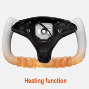 350 mm Heated Nappa-Leather Yoke Steering Wheel for Tesla Model S/X – 2014–2023