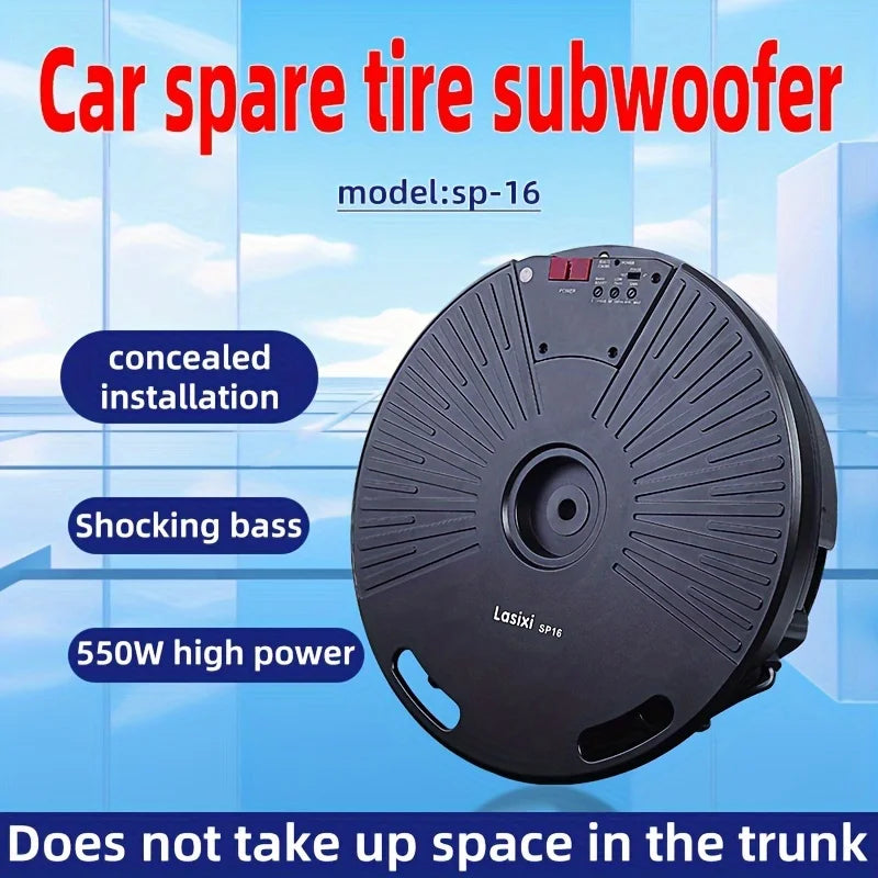 SP-16 15-Inch Spare-Tire Powered Car Subwoofer – 600W