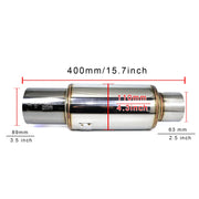 HKS Universal Stainless Steel Straight-Through Exhaust Muffler – 2, 2.5 or 3-Inch Inlet, 3.5-Inch Tip