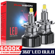2-Piece H1/H7/H11/9005/9006/9012 LED Headlight Bulb – 6000K, Projector-Compatible