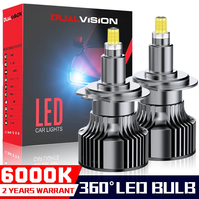 H1/H7/H11/9005/9006/9012 LED Headlight Bulb – 6000K, Projector-Compatible
