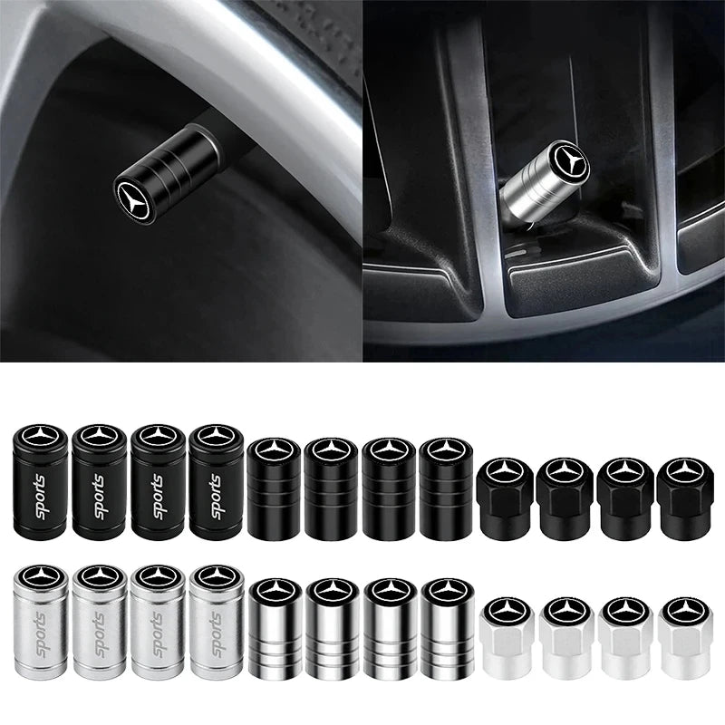 4-Piece Metal Tire Valve Cap Set for Mercedes-Benz