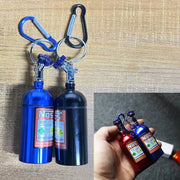 10cm Outdoor Nos Bottle Style Key Chain Car Ashtray Metal Car Ashtray Aluminium Keychain Bag