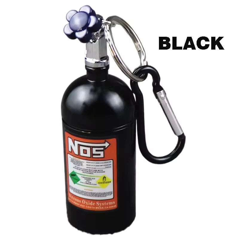 10cm Outdoor Nos Bottle Style Key Chain Car Ashtray Metal Car Ashtray Aluminium Keychain Bag