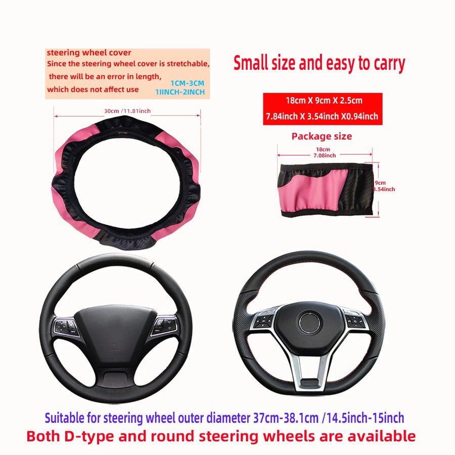 Steering Wheel Cover – PU leather, 15 Inches