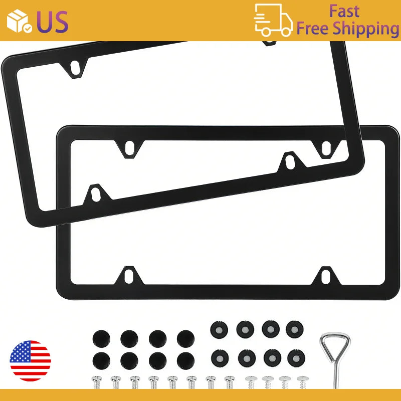 2-Piece Stainless Steel US License Plate Frame Set