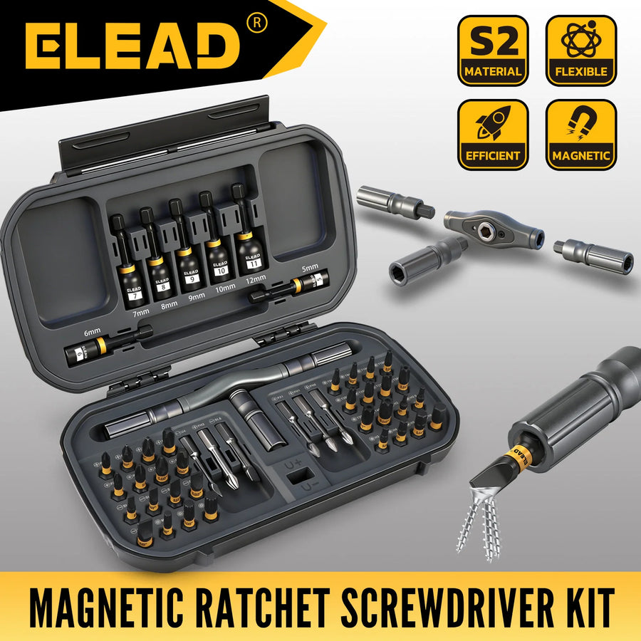 46-in-1 Magnetic Ratcheting Screwdriver and Bit Set