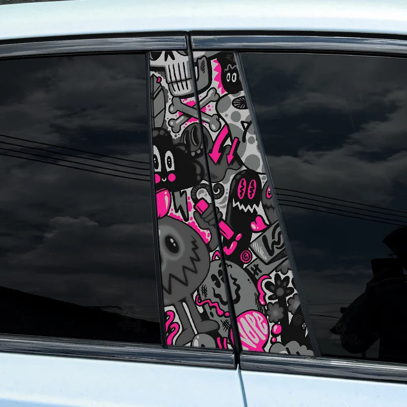 Dopamine Graffiti B-Pillar Car Decal – Waterproof Vinyl