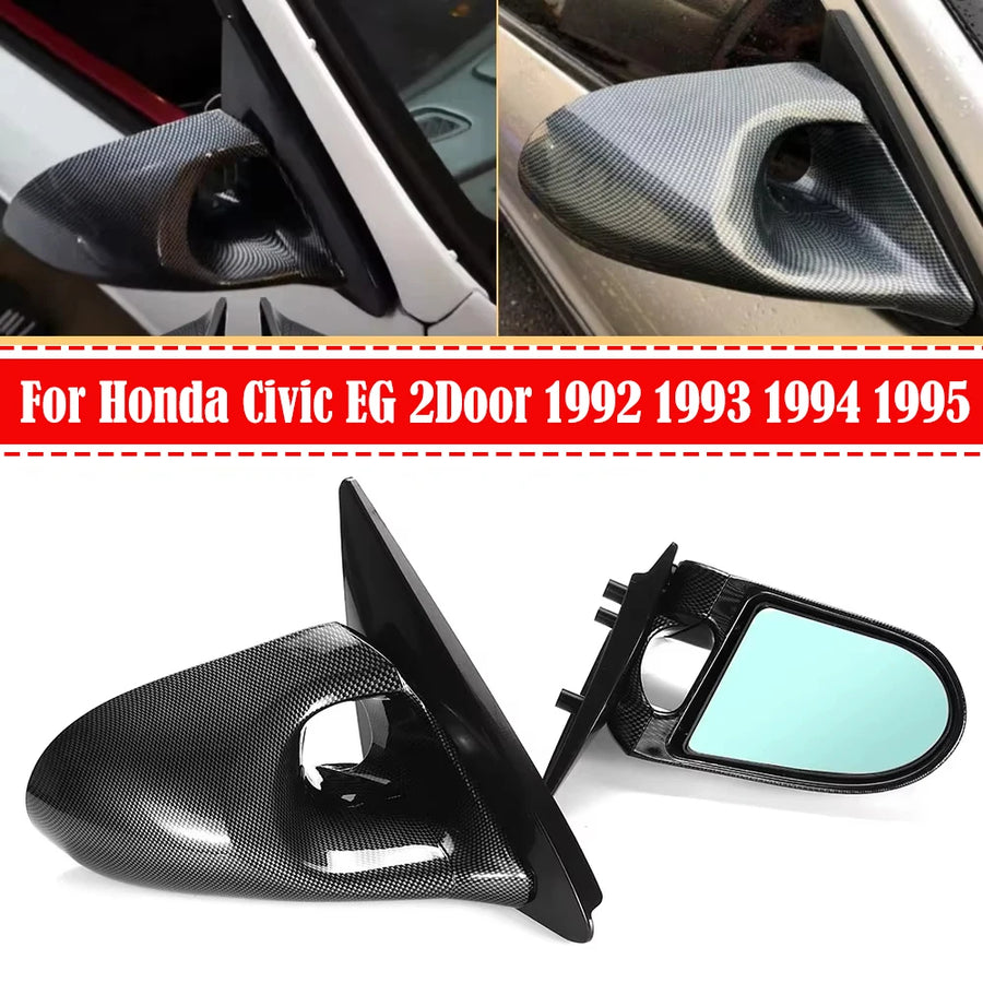Manual Side Mirrors for 1992–1995 Honda Civic EG 2-Door – Pair