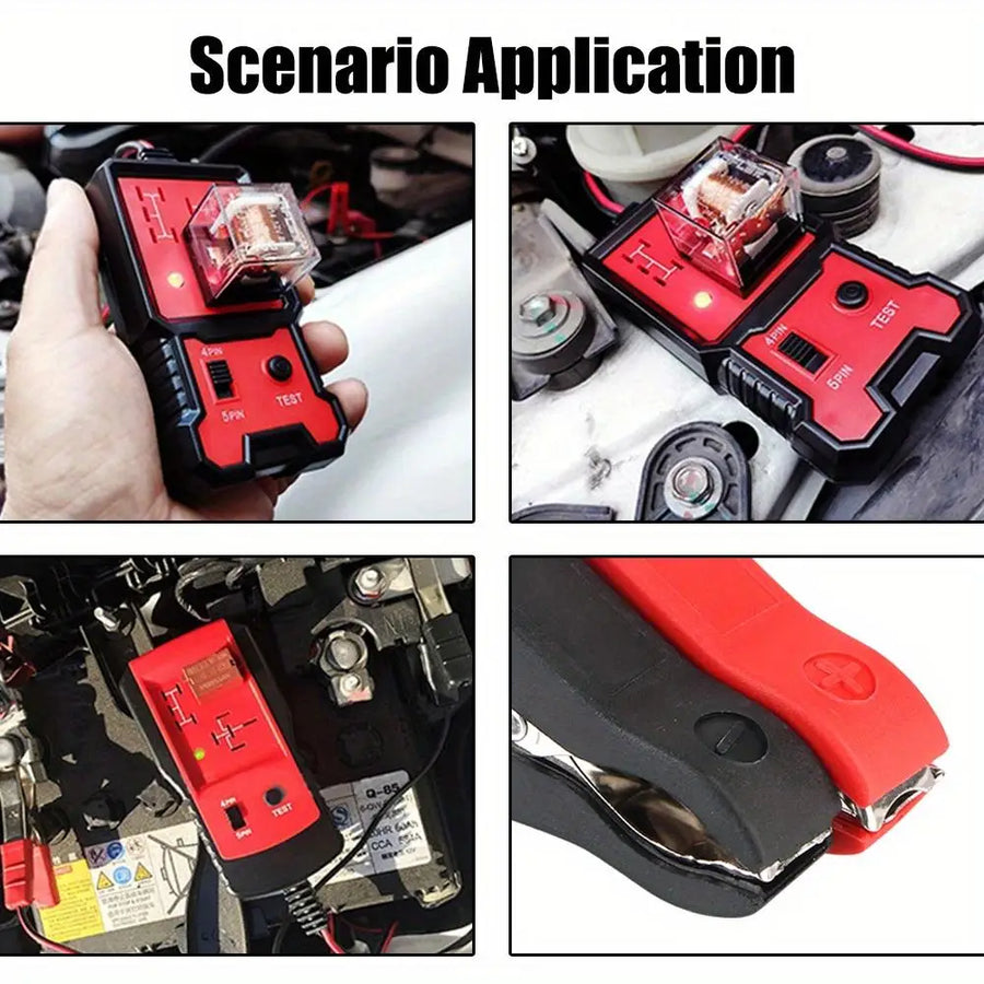 Universal 12V Automotive Relay and Voltage Tester with LED Indicator
