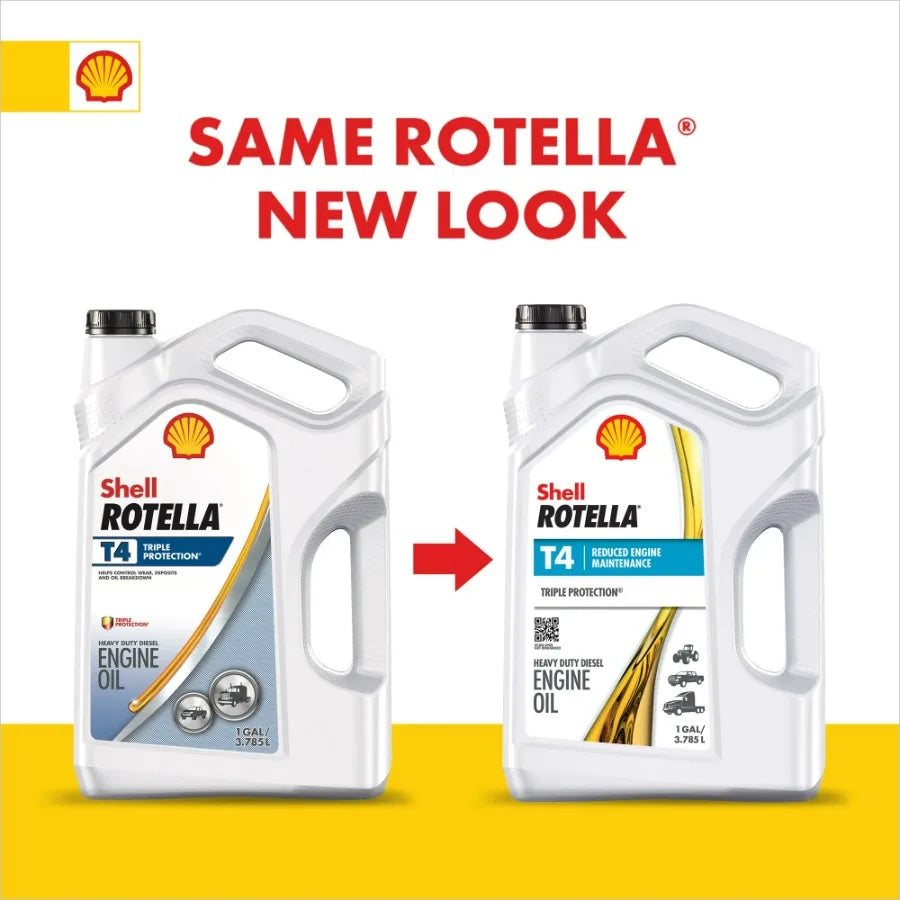 Shell Rotella T4 Triple Protection 15W-40 Diesel Engine Oil, 2.5 Gallon