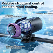 Rechargeable Clip-On Car Fan with LED Display and 360° Rotation