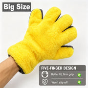 Five-Finger Microfiber Car Wash Glove, Yellow