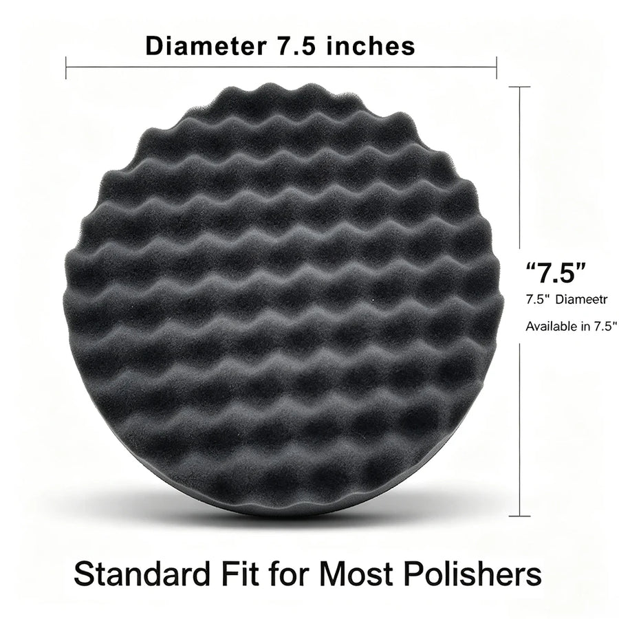 7-Inch Wavy Foam Car Polishing Pads - 2-Pack